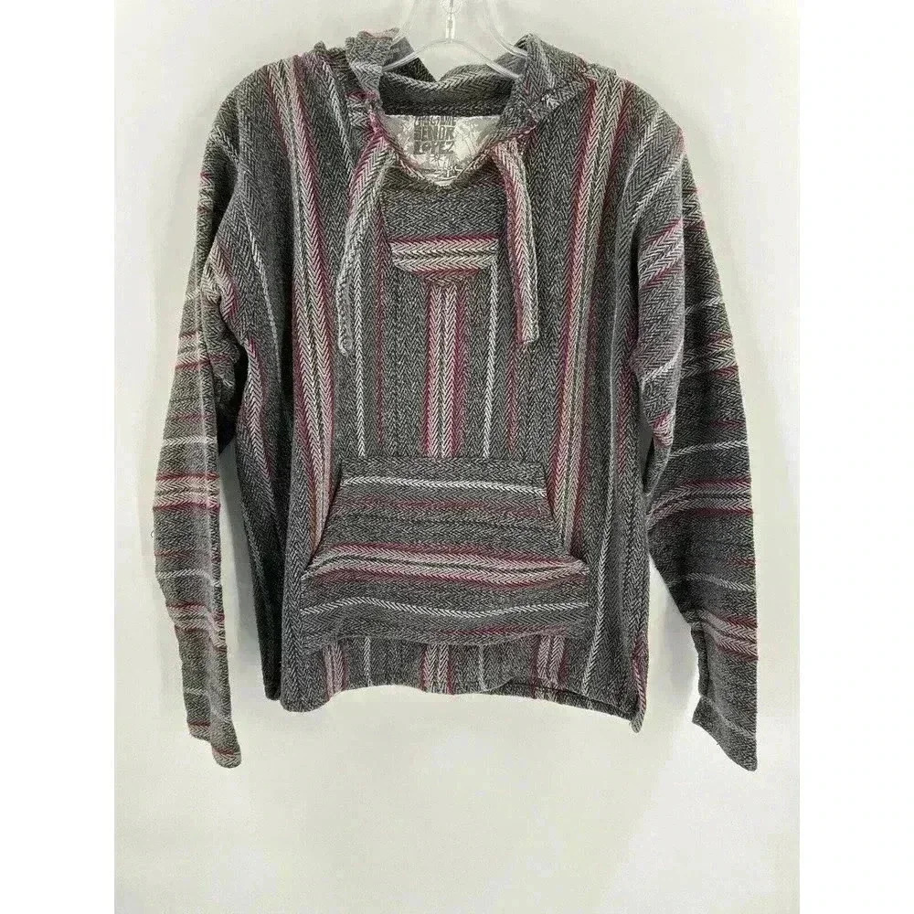 ✅ Original SENOR LOPEZ Baja Beach HOODIE PONCHO SURFER Made in MEXICO Jacket M